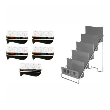 Fabrication Enterprises Digi-Flex Multi Hand Exerciser Base, 5 Bases and Metal Rack 705558